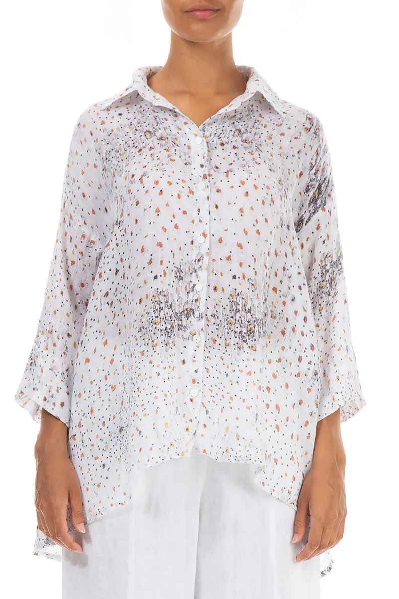 Loose White Meadow Gauze Linen Shirt