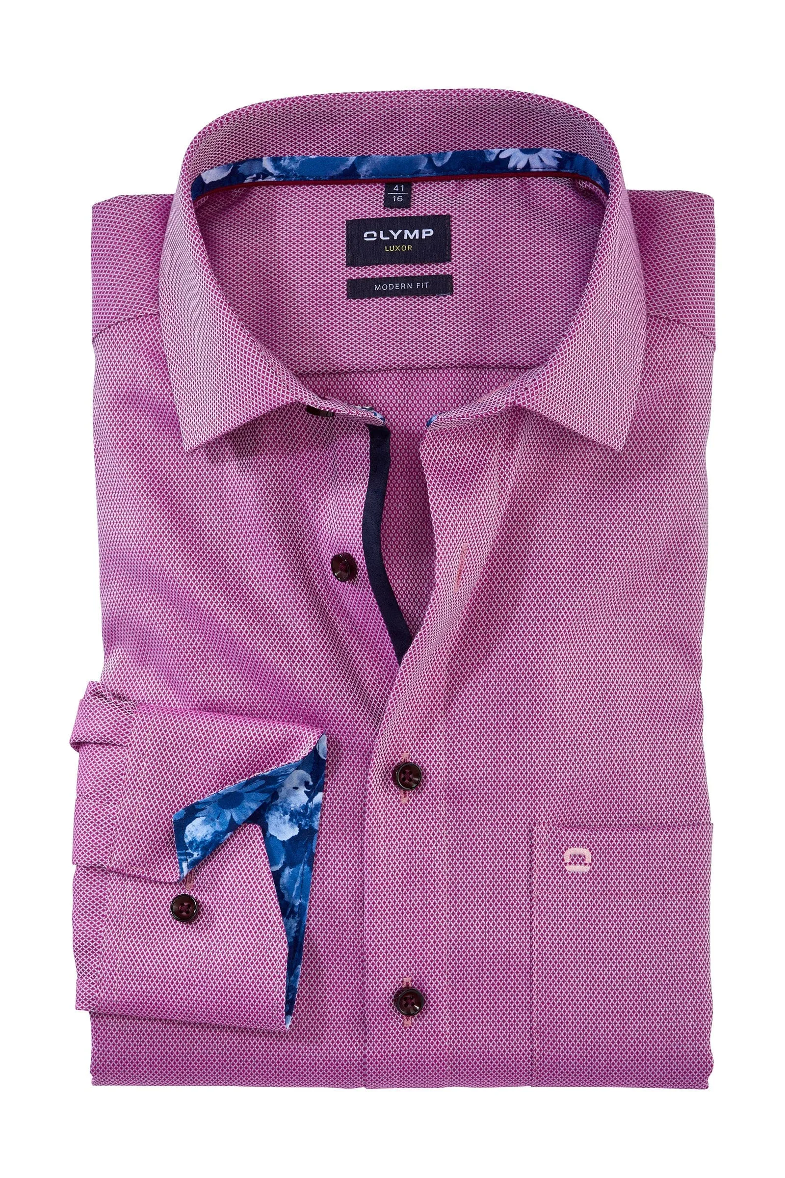 Luxor Modern Fit Plain Shirt - Fuchsia