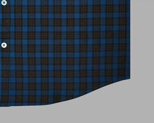 Men's 100% Cotton Dupplin Checkered Full Sleeves Shirt (Blue)