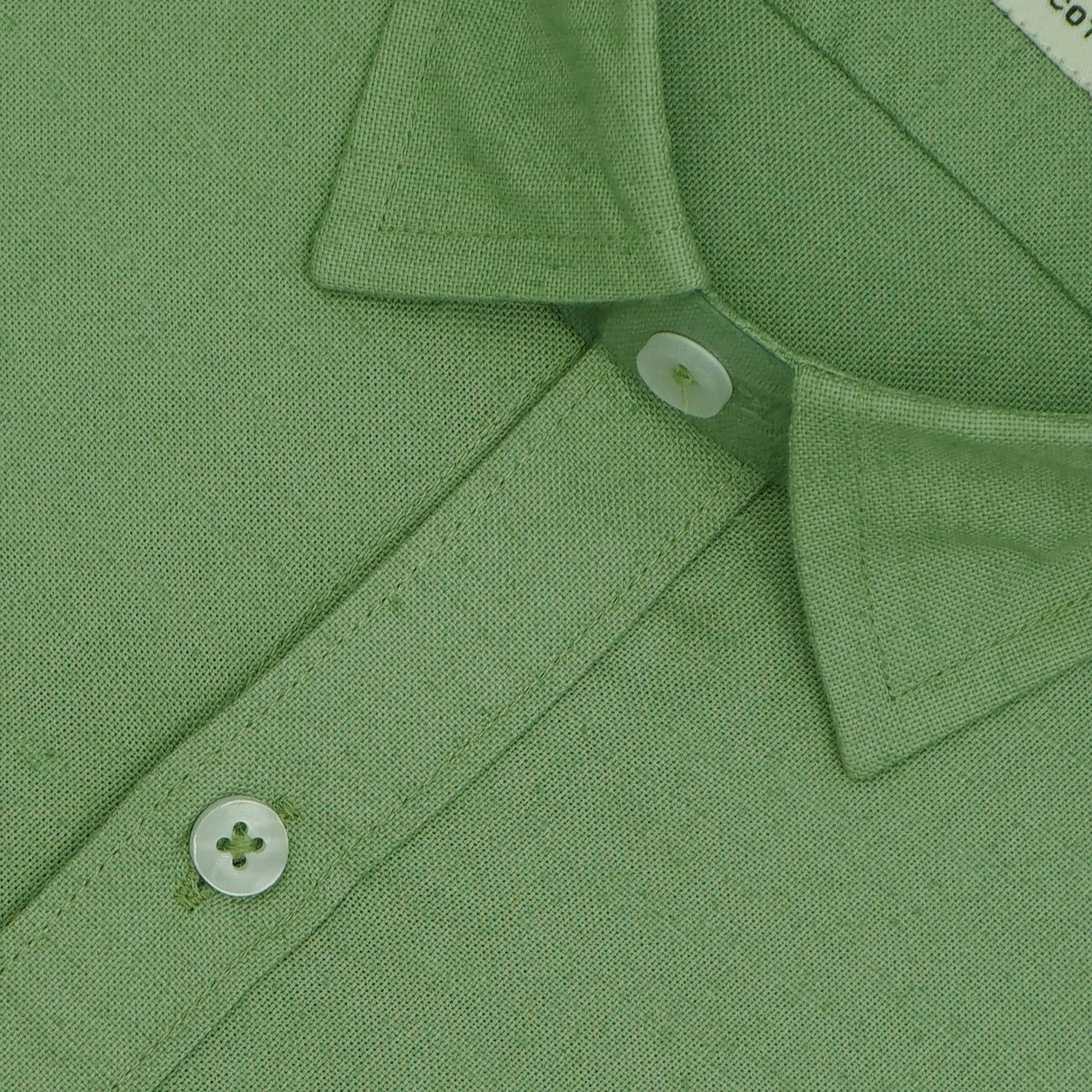 Men's 100% Cotton Plain Solid Half Sleeves Shirt (Green)
