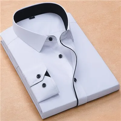 Men's Shirt Fashion Causal Long Sleeved Dress Social Business