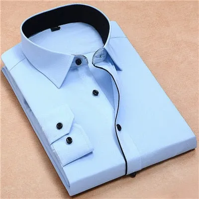 Men's Shirt Fashion Causal Long Sleeved Dress Social Business