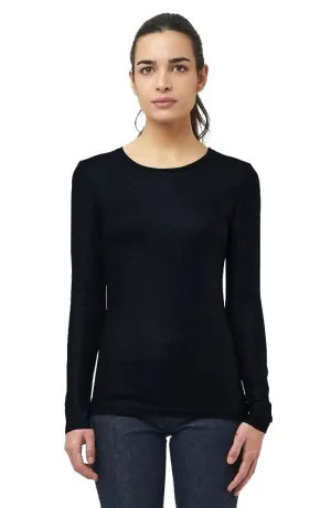 Metallic Long Sleeve Crewneck T Shirt