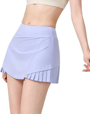 Mini Skirt for Women Running Sports Quick Dry Pleated High Elastic Waist Athletic Yoga Shorts Tennis Skirts with Pocket