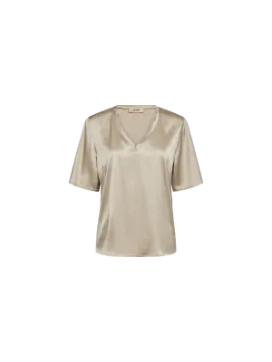 Mos Mosh Evie V-Neck Satin Blouse