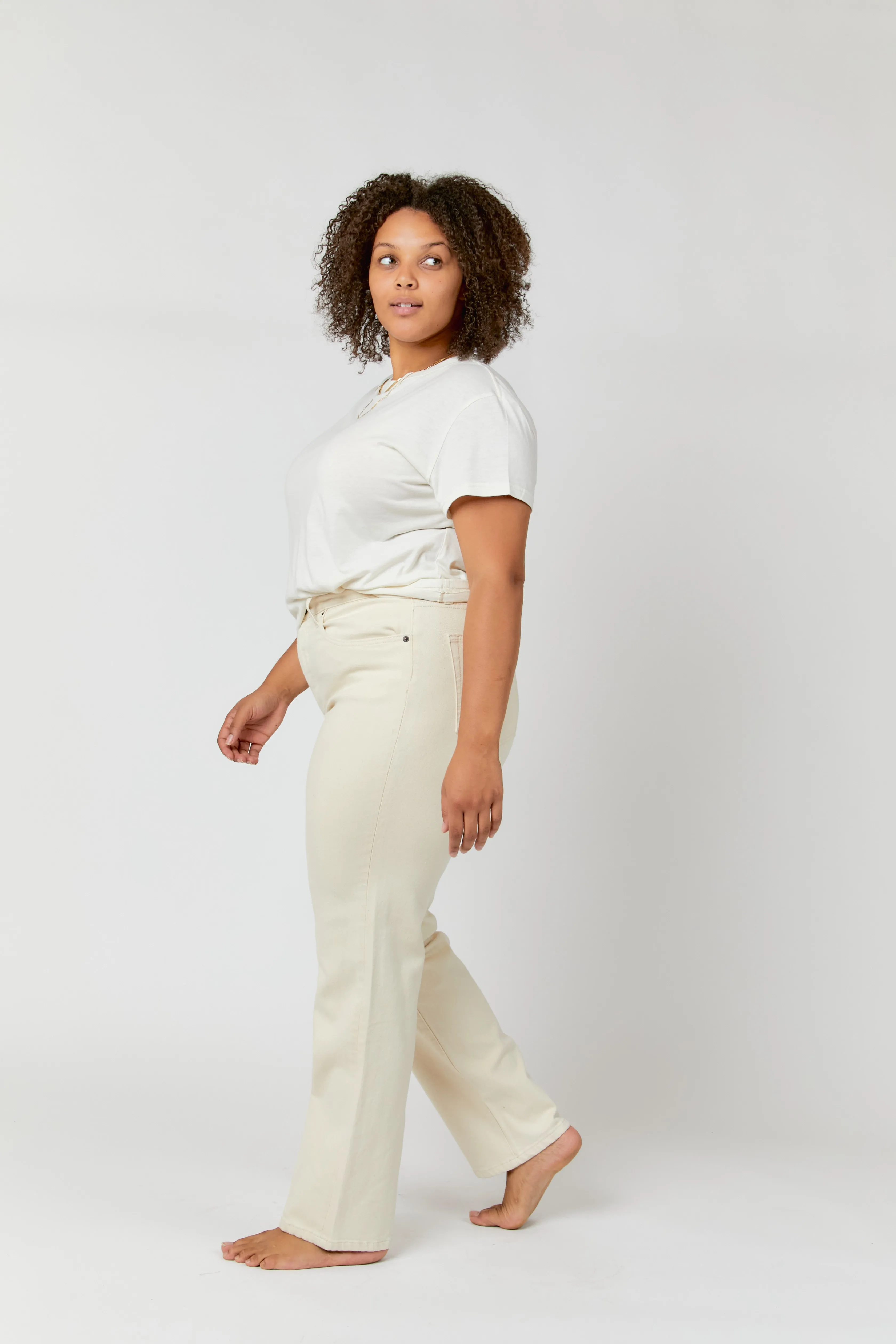 Mulberry High Rise Straight Leg Ecru