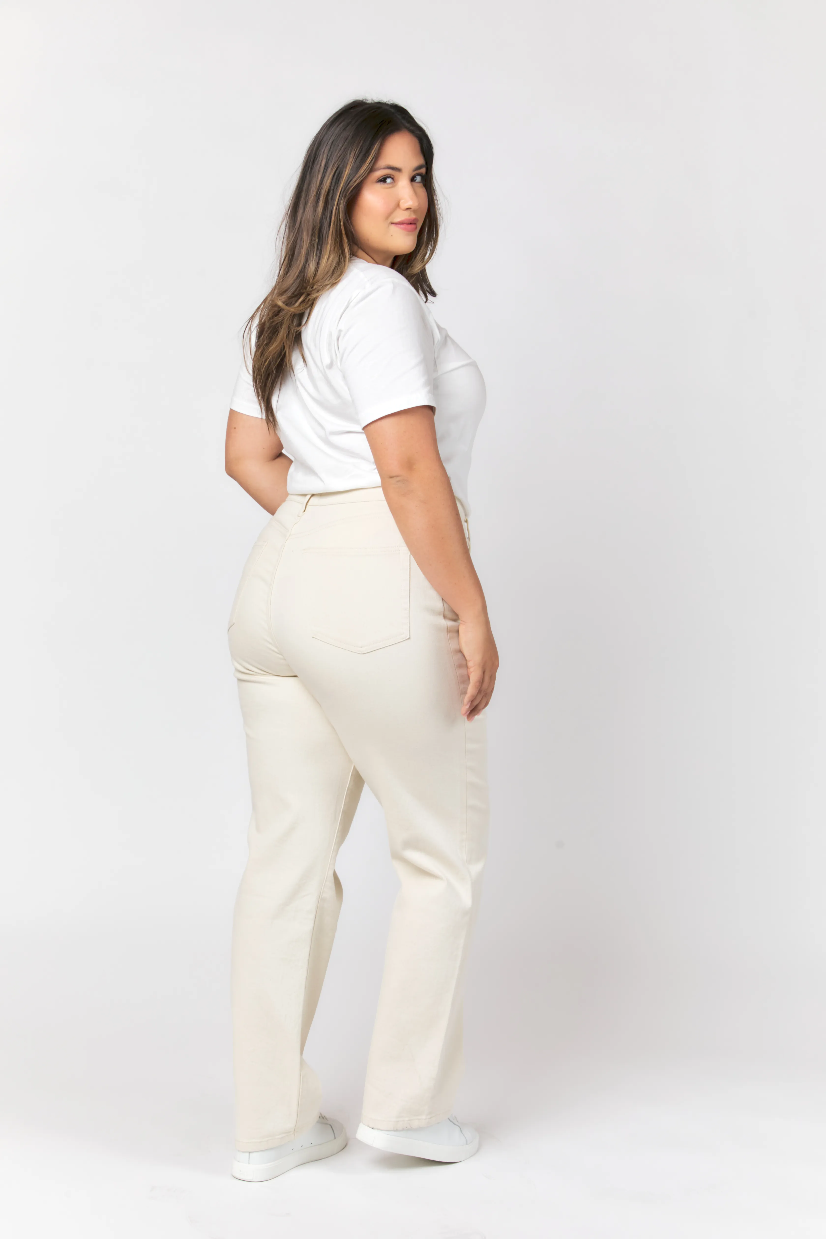 Mulberry High Rise Straight Leg Ecru