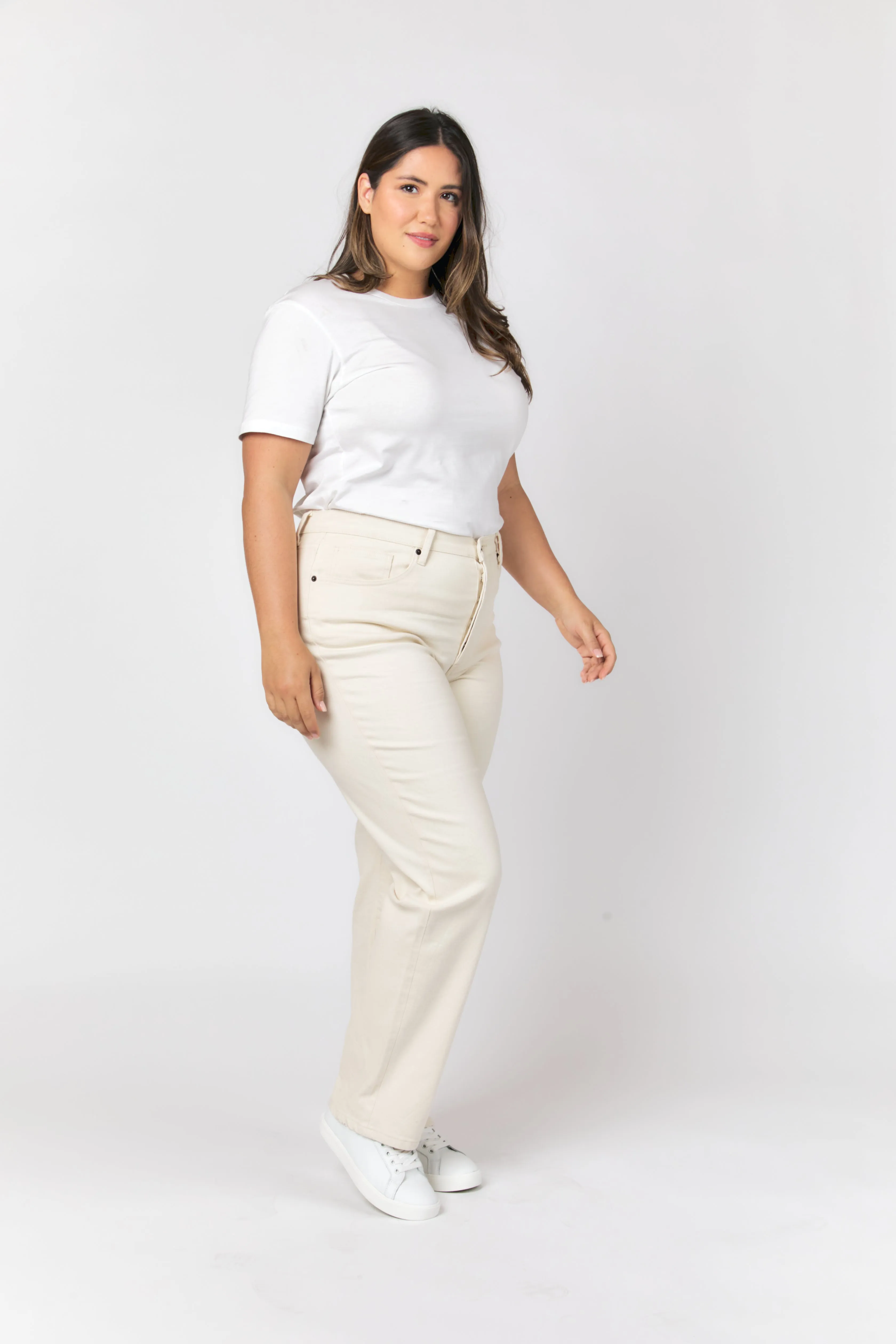 Mulberry High Rise Straight Leg Ecru