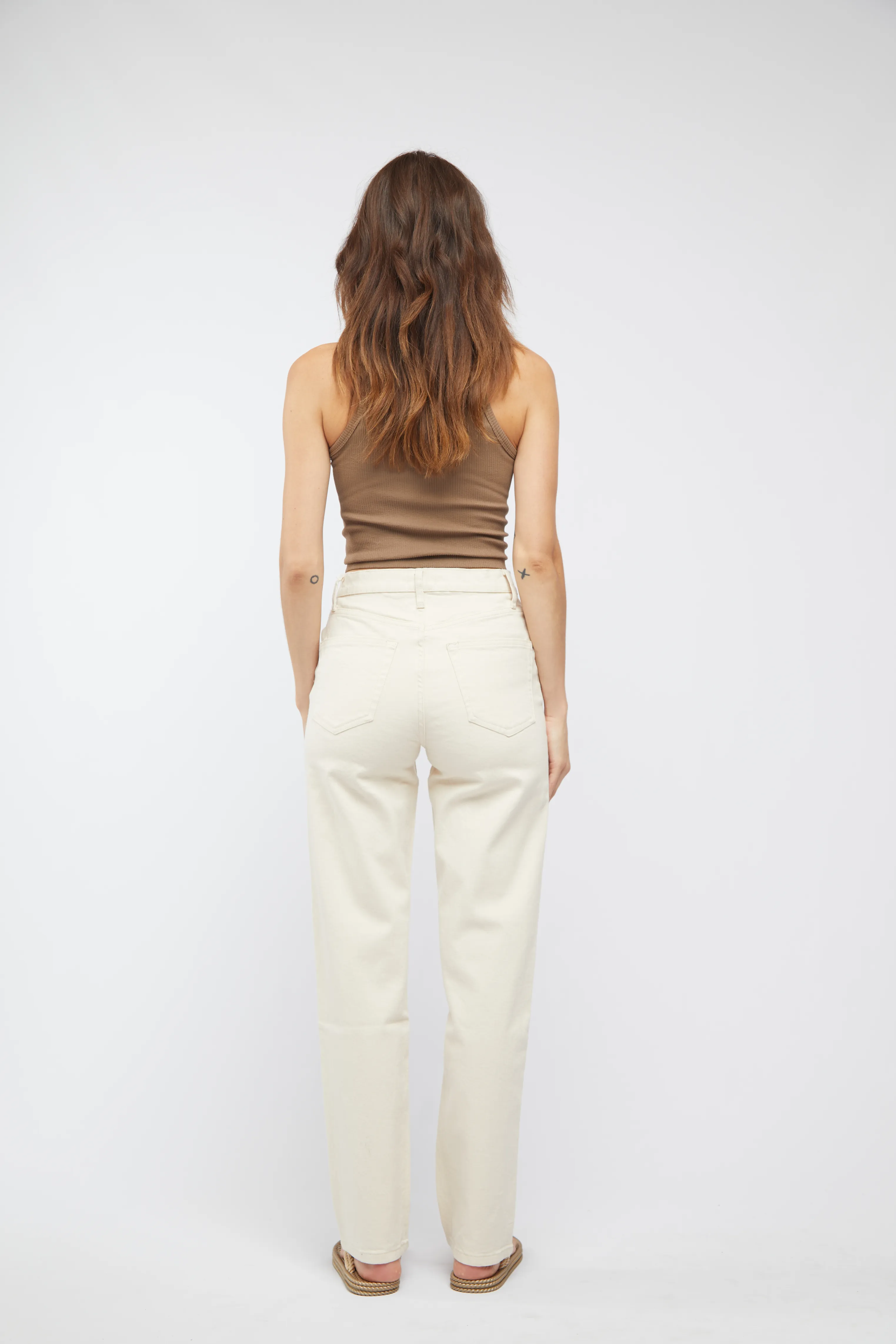 Mulberry High Rise Straight Leg Ecru