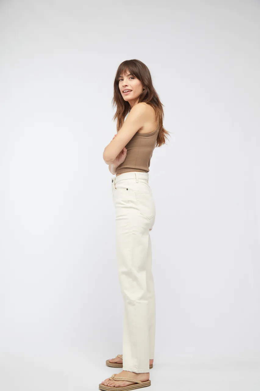 Mulberry High Rise Straight Leg Ecru