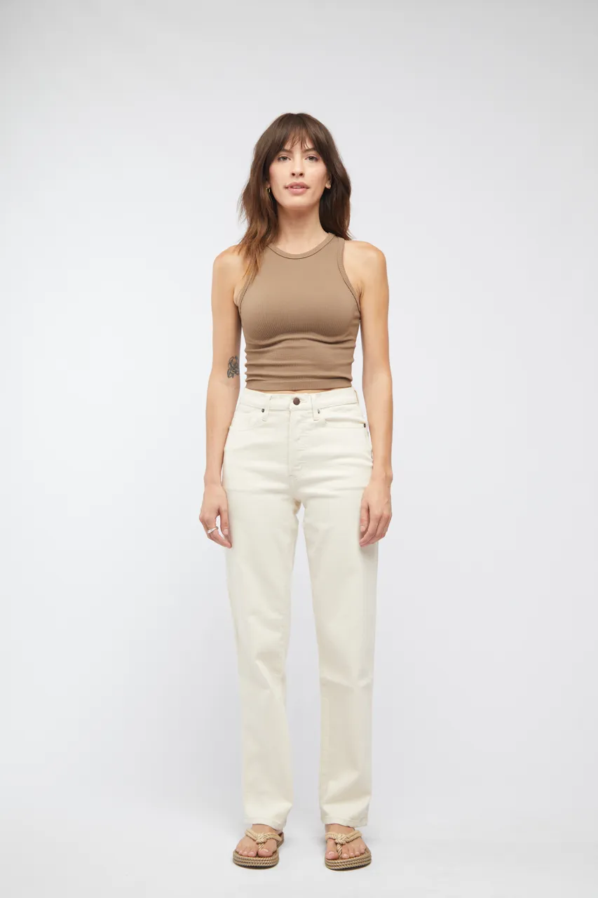 Mulberry High Rise Straight Leg Ecru