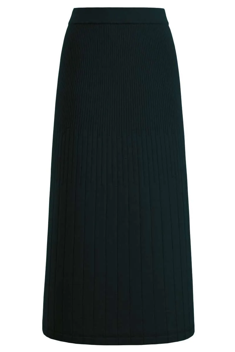 Multi-Stripe Soft Knit Midi Skirt 242450 by IVKO