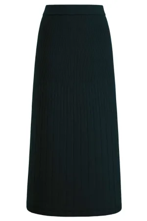 Multi-Stripe Soft Knit Midi Skirt 242450 by IVKO