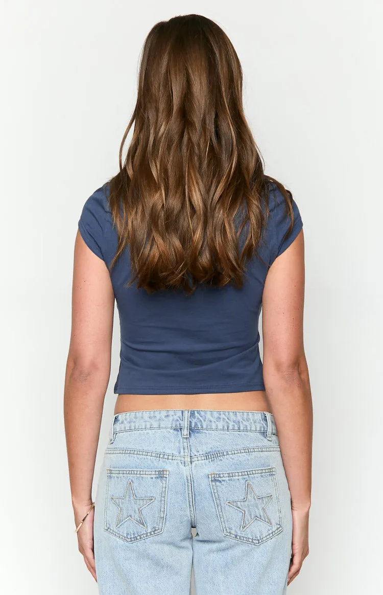 Navy Car Baby Tee