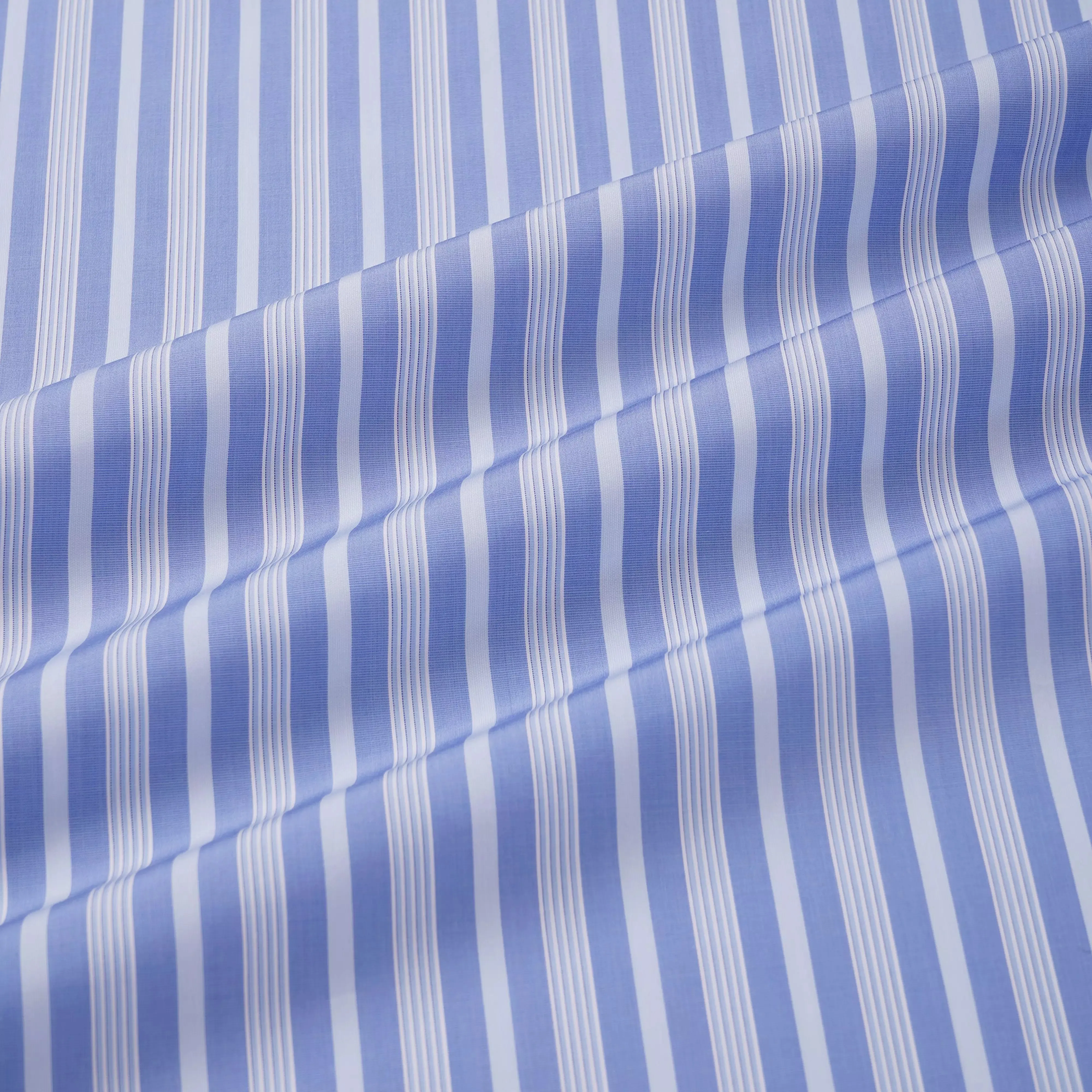 Pale Blue & Blue Classic Fit Bedford Stripe Dress Shirt