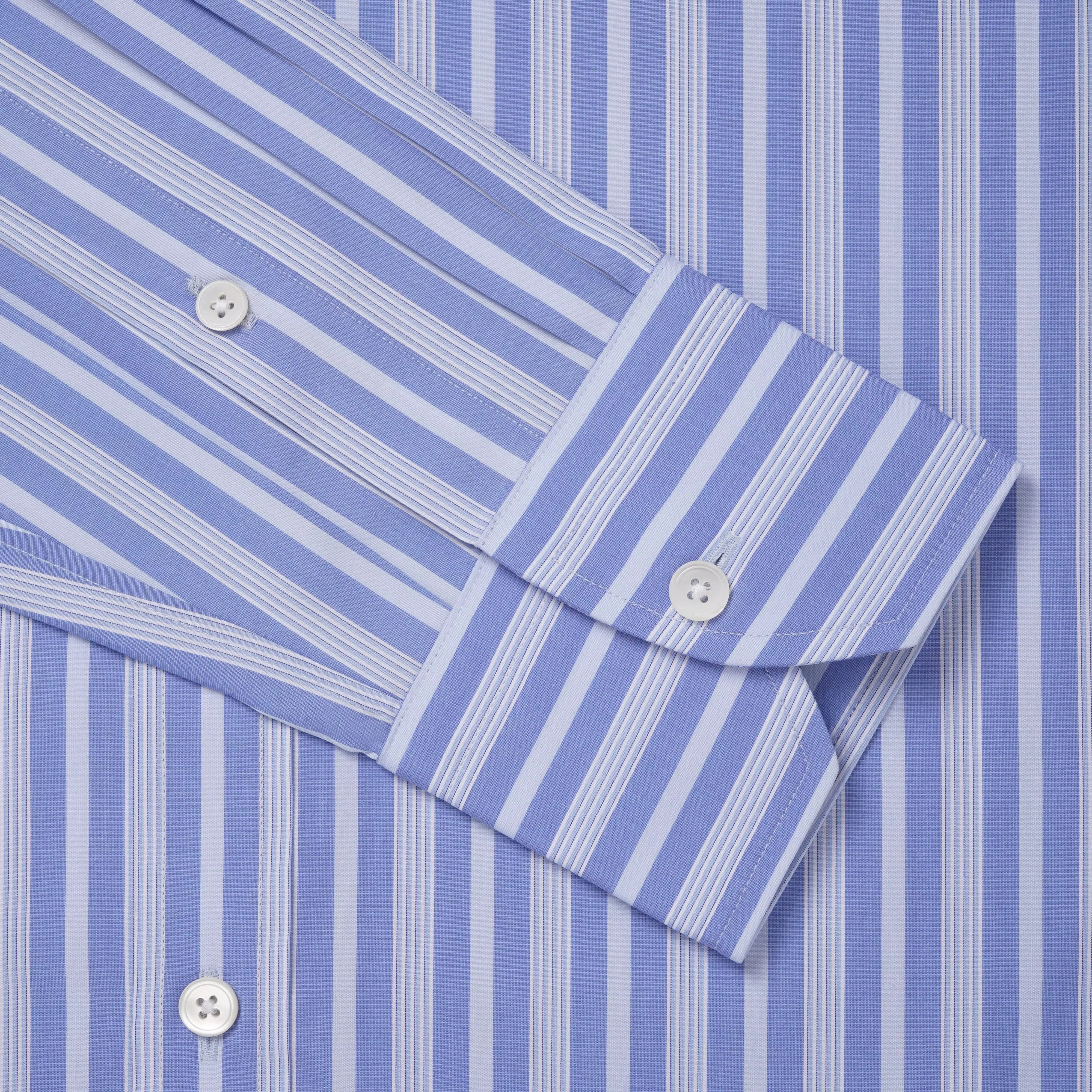 Pale Blue & Blue Classic Fit Bedford Stripe Dress Shirt