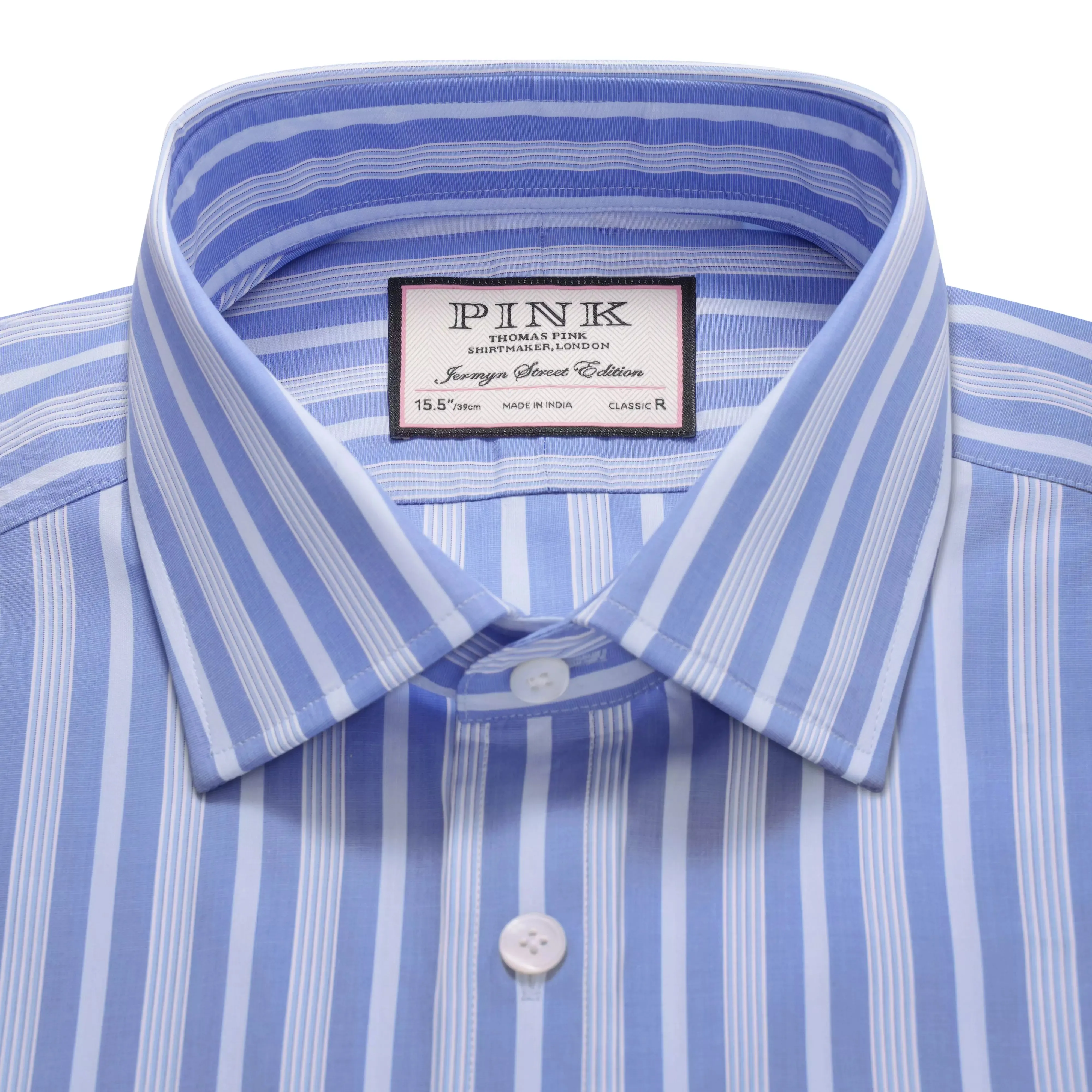 Pale Blue & Blue Classic Fit Bedford Stripe Dress Shirt
