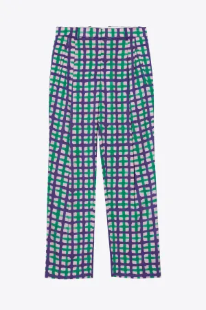 Printed Satin Straight Leg Trouser