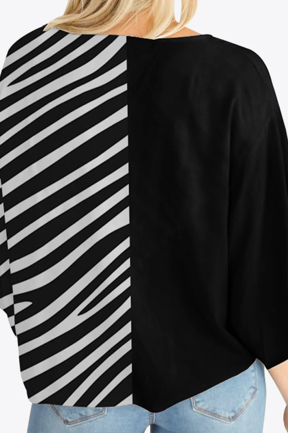 Quintessential Deep V Neck Dolman Sleeve Blouse