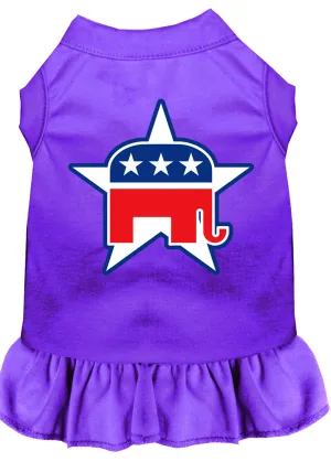 Republican Screen Print Dress Purple Xl