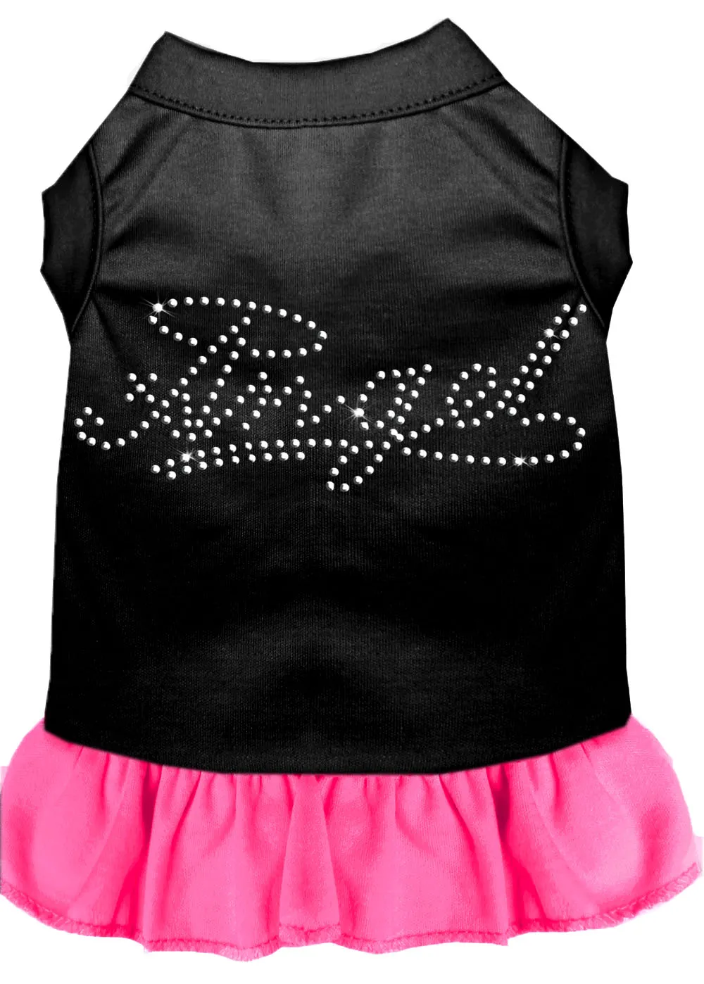 Rhinestone Angel Dress Black With Bright Pink Xl