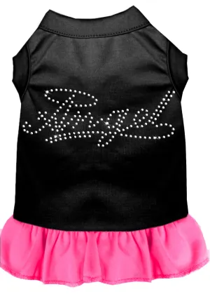 Rhinestone Angel Dress Black With Bright Pink Xl