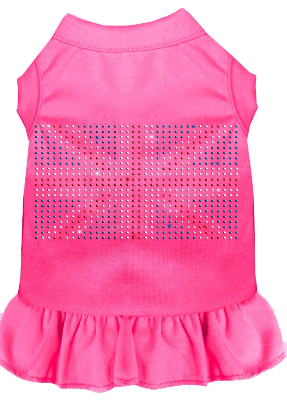 Rhinestone British Flag Dress Bright Pink 4x