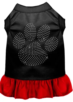 Rhinestone Clear Paw Dress Black With Red Xxxl