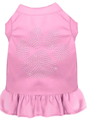 Rhinestone Clear Paw Dress Light Pink Xl