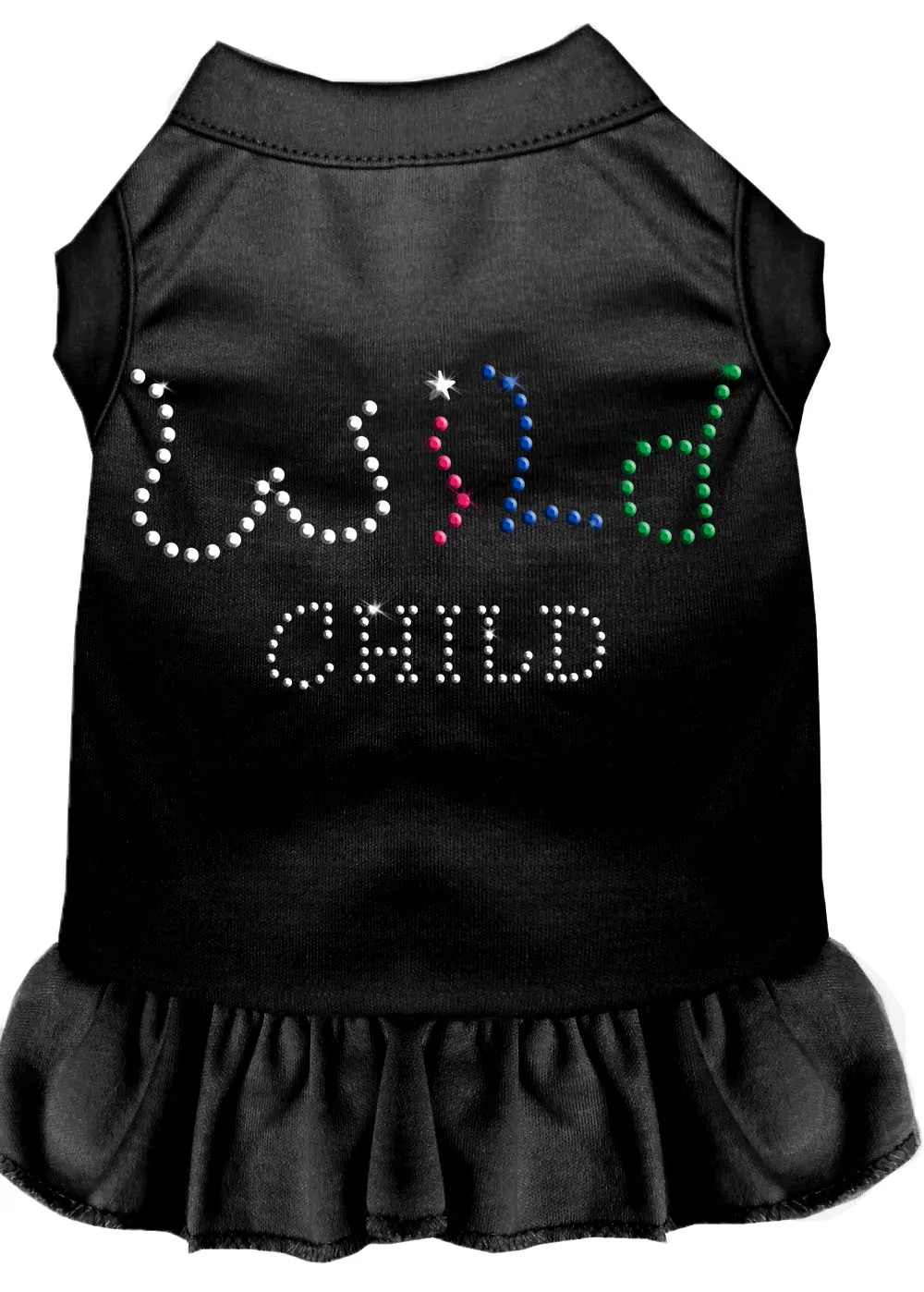 Rhinestone Wild Child Dress Black Xs