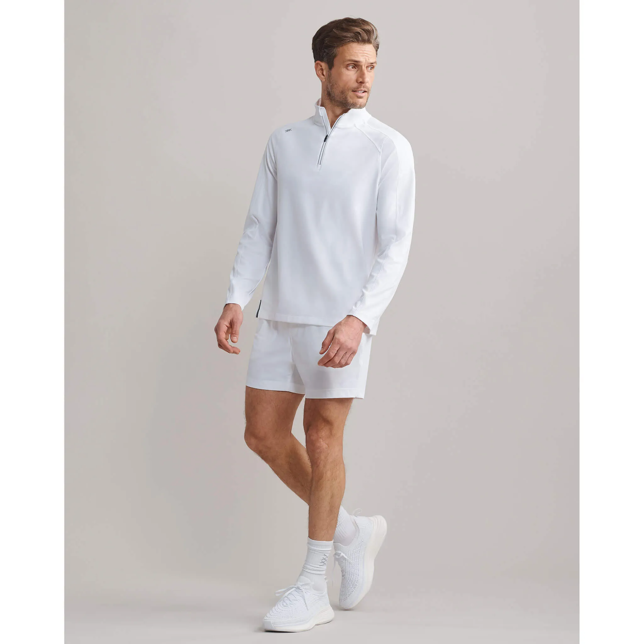 Rhone Men's Rise 1/4 Zip Pullover Sweater - White