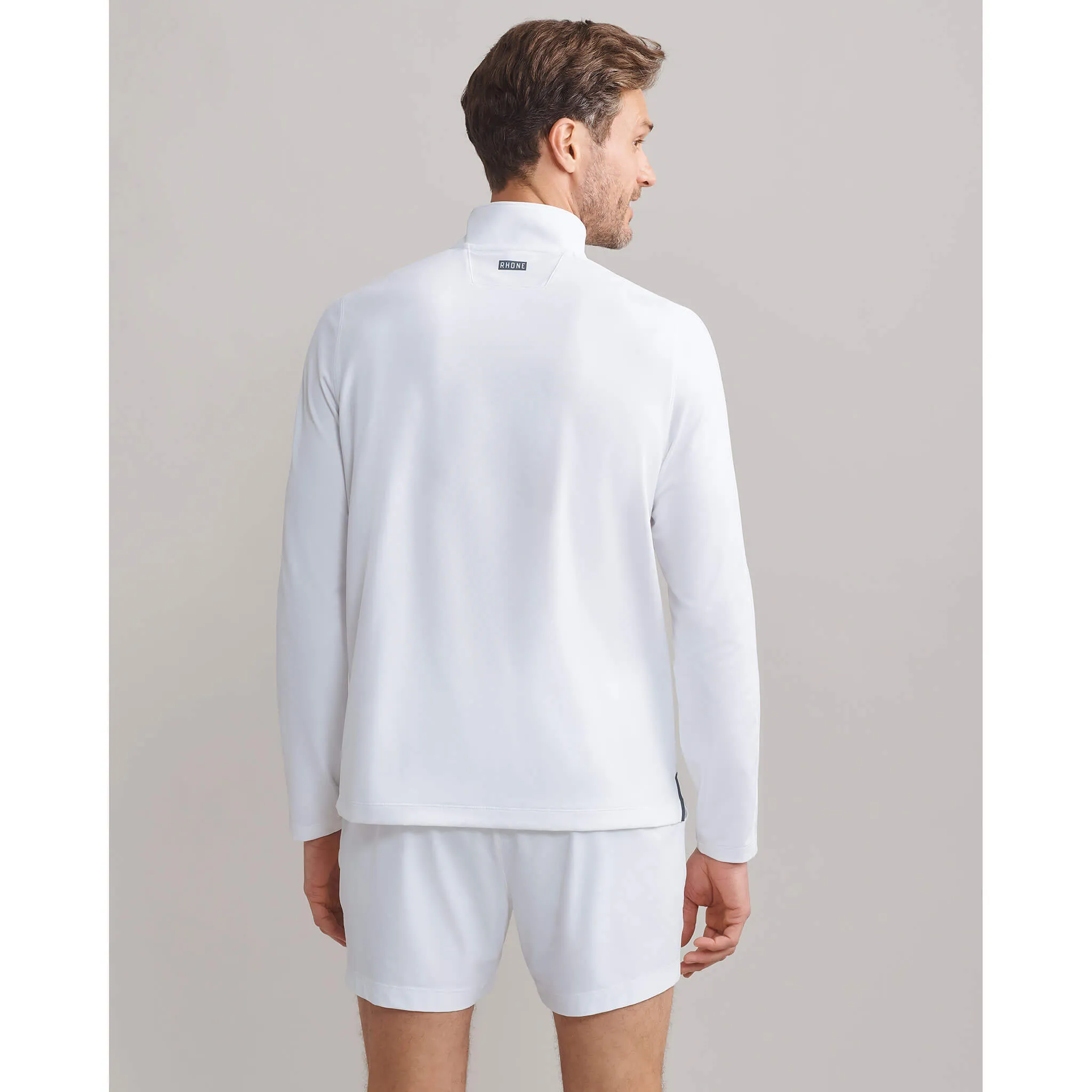 Rhone Men's Rise 1/4 Zip Pullover Sweater - White