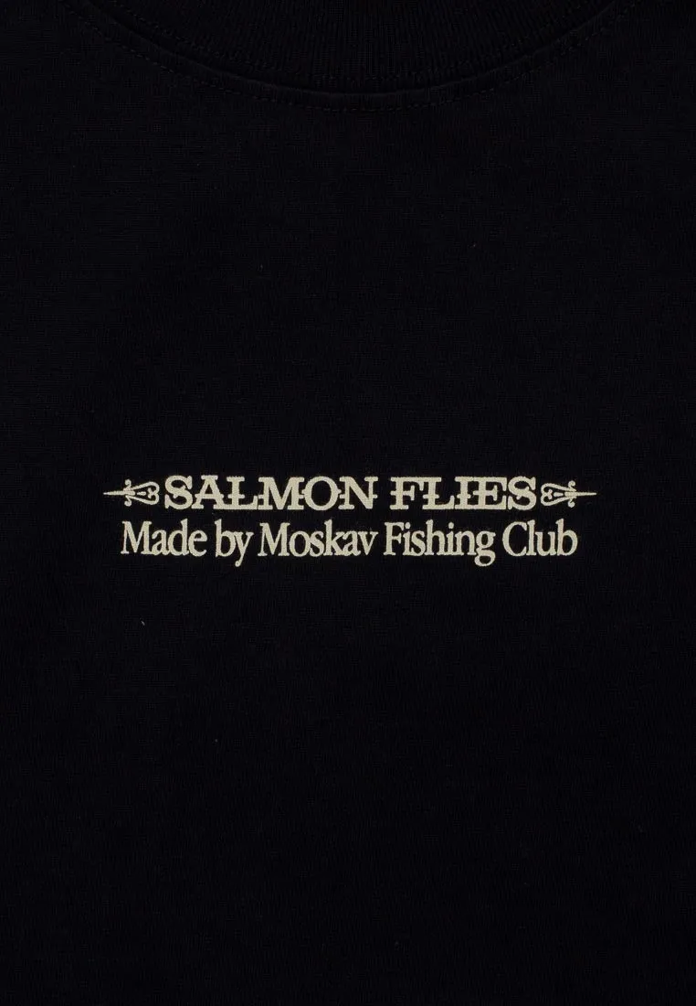 SALMON FLIES BLACK LONG SLEVEE TEE