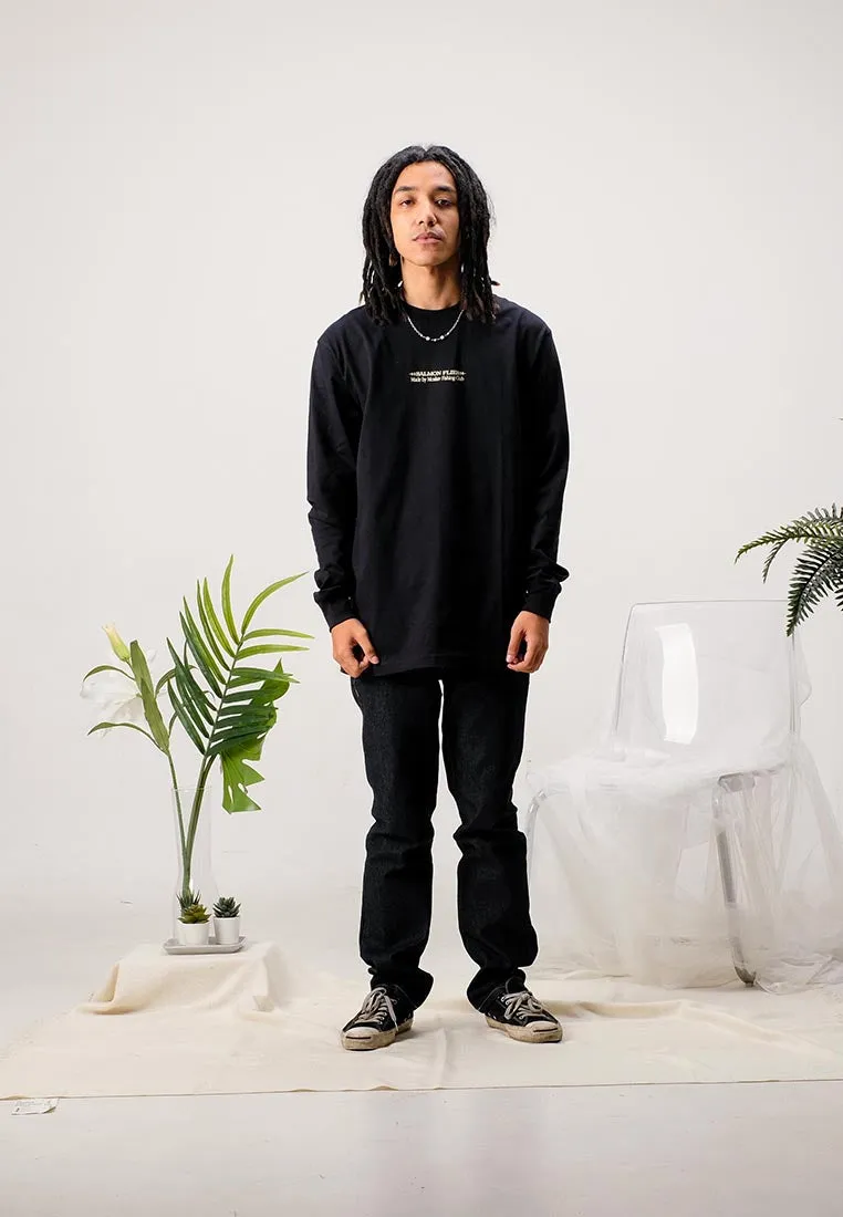 SALMON FLIES BLACK LONG SLEVEE TEE