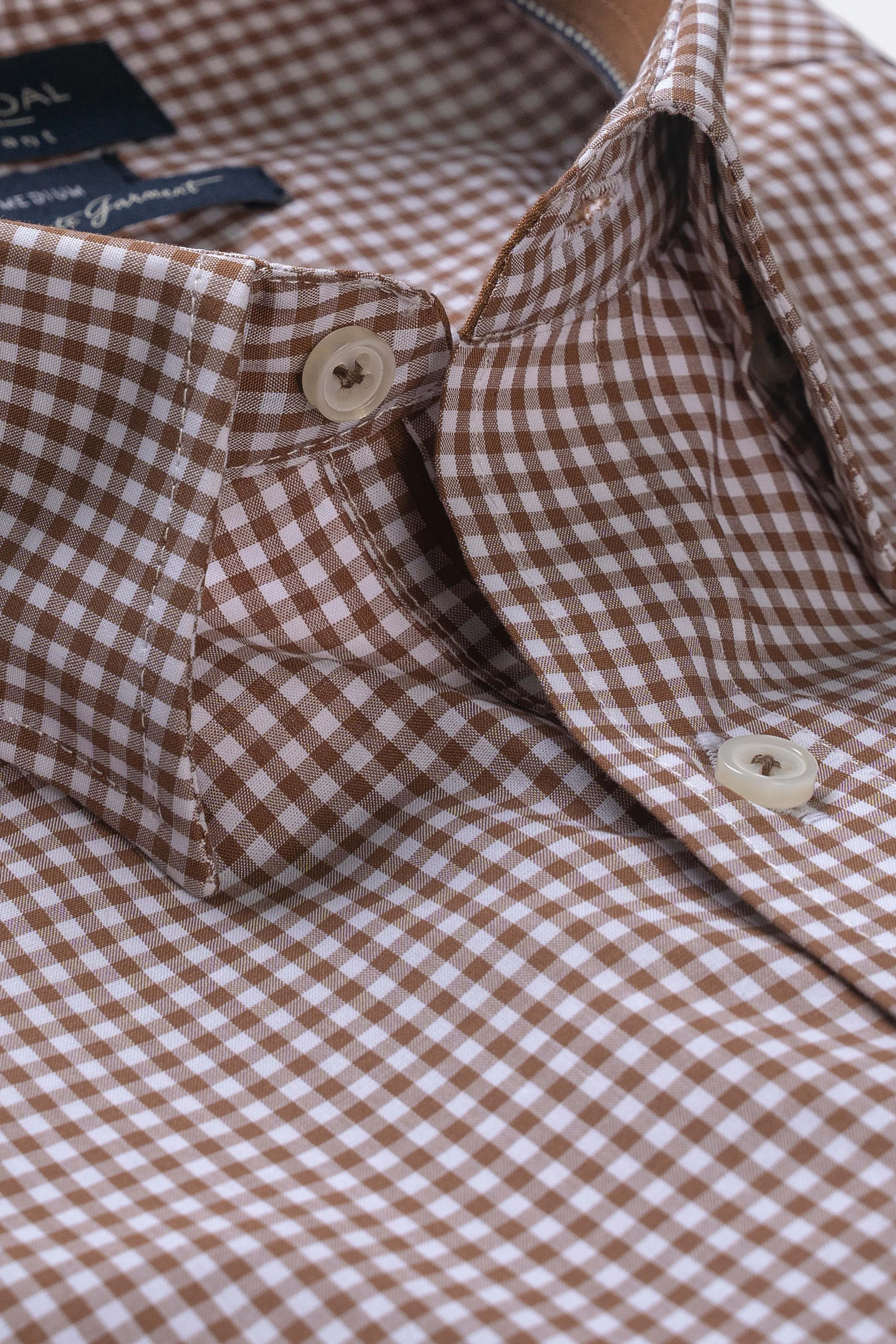 SEMI FORMAL SHIRT LIGHT BROWN CHECK
