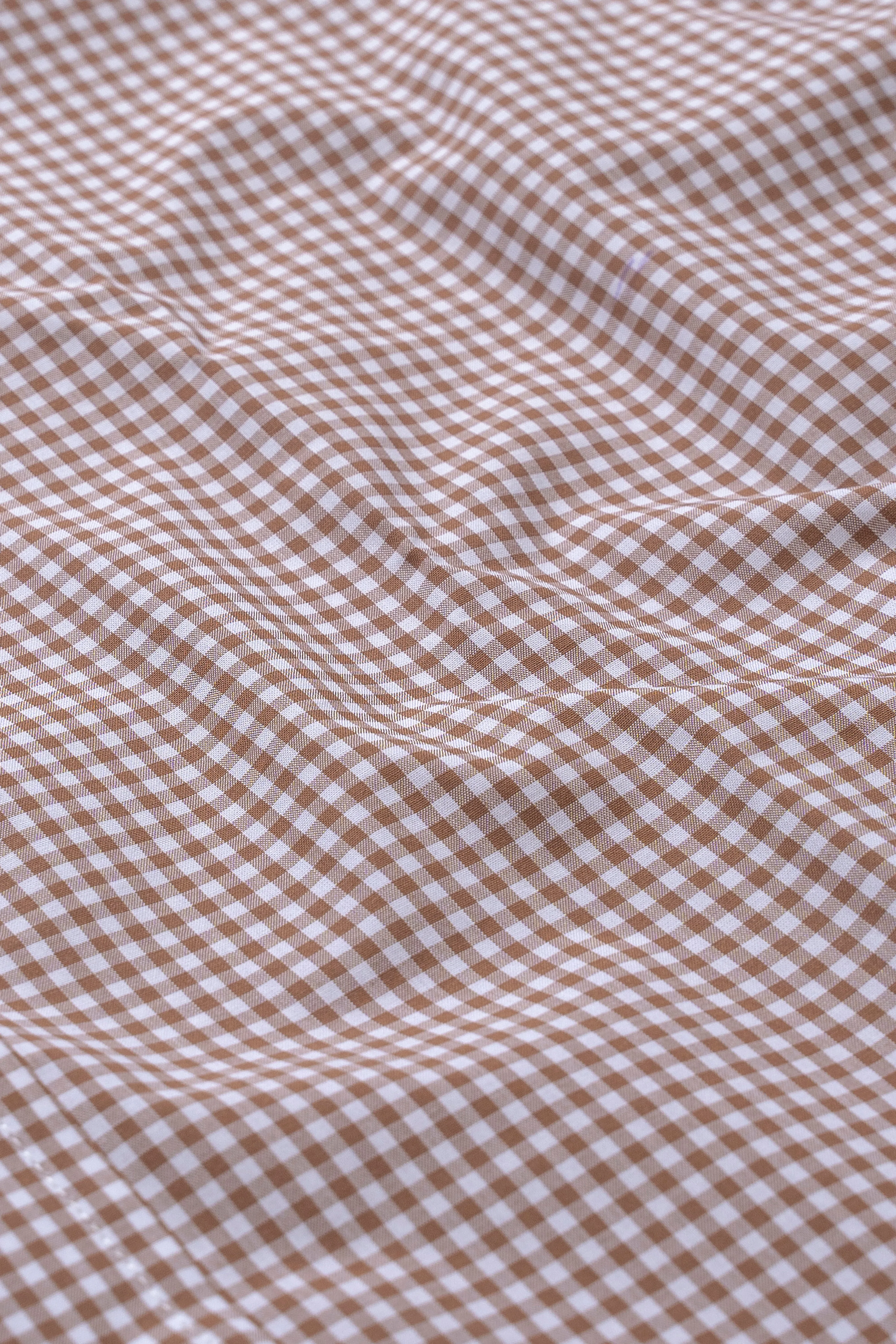 SEMI FORMAL SHIRT LIGHT BROWN CHECK