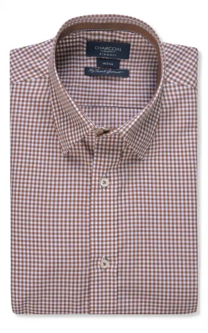 SEMI FORMAL SHIRT LIGHT BROWN CHECK