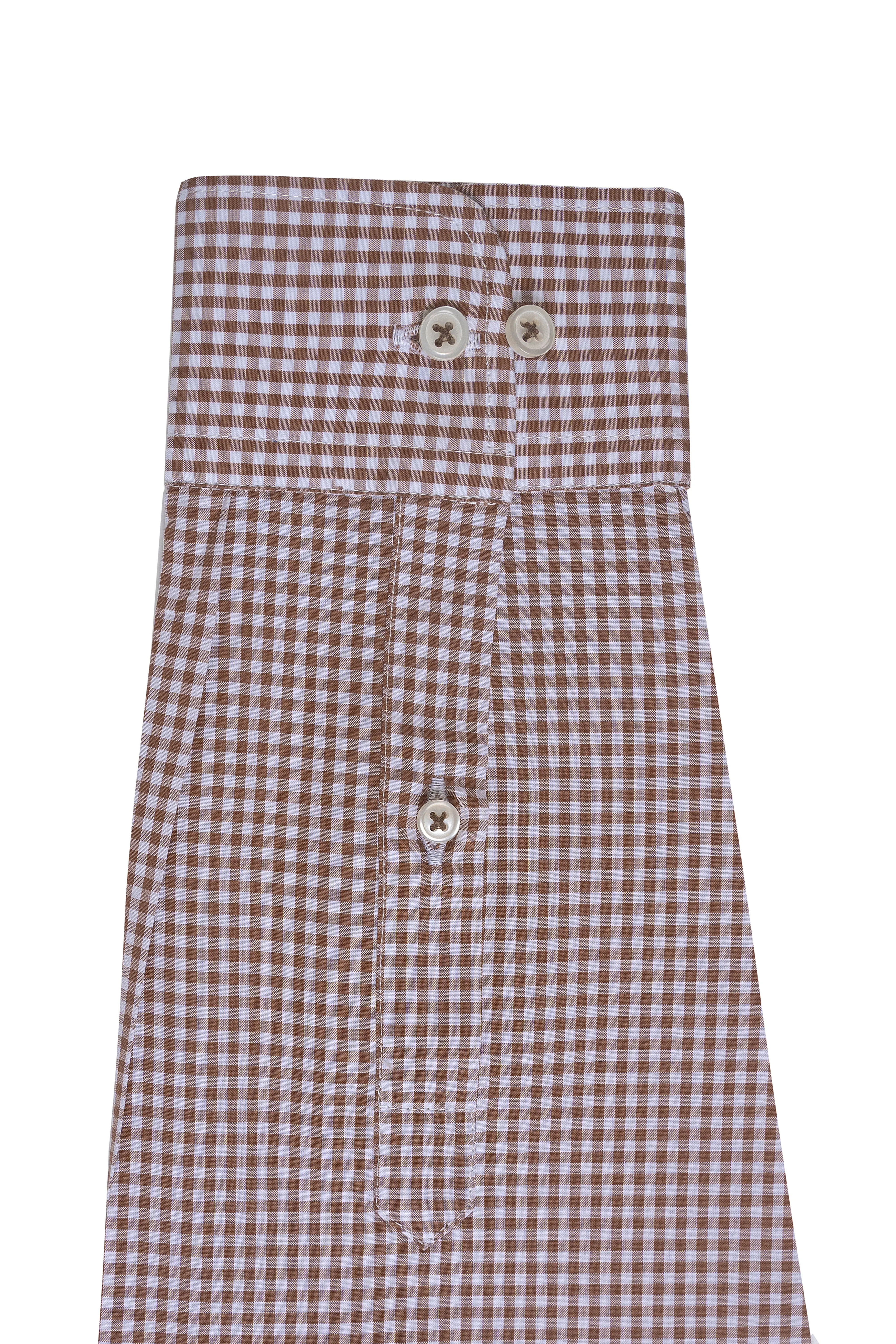 SEMI FORMAL SHIRT LIGHT BROWN CHECK