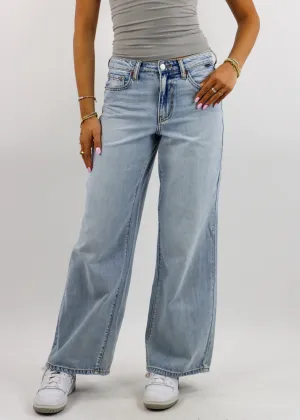 Shine Bright Wide-Leg Jeans ★ Light Wash