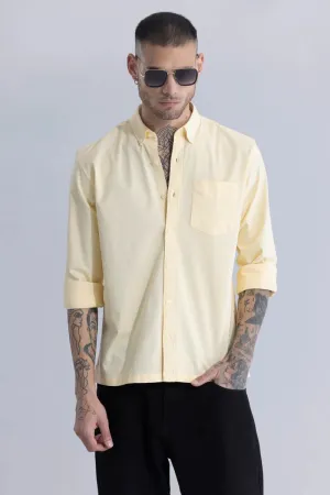 SOLID SLIM FIT CASUAL SHIRT FOR MEN YELLOW SHIRT