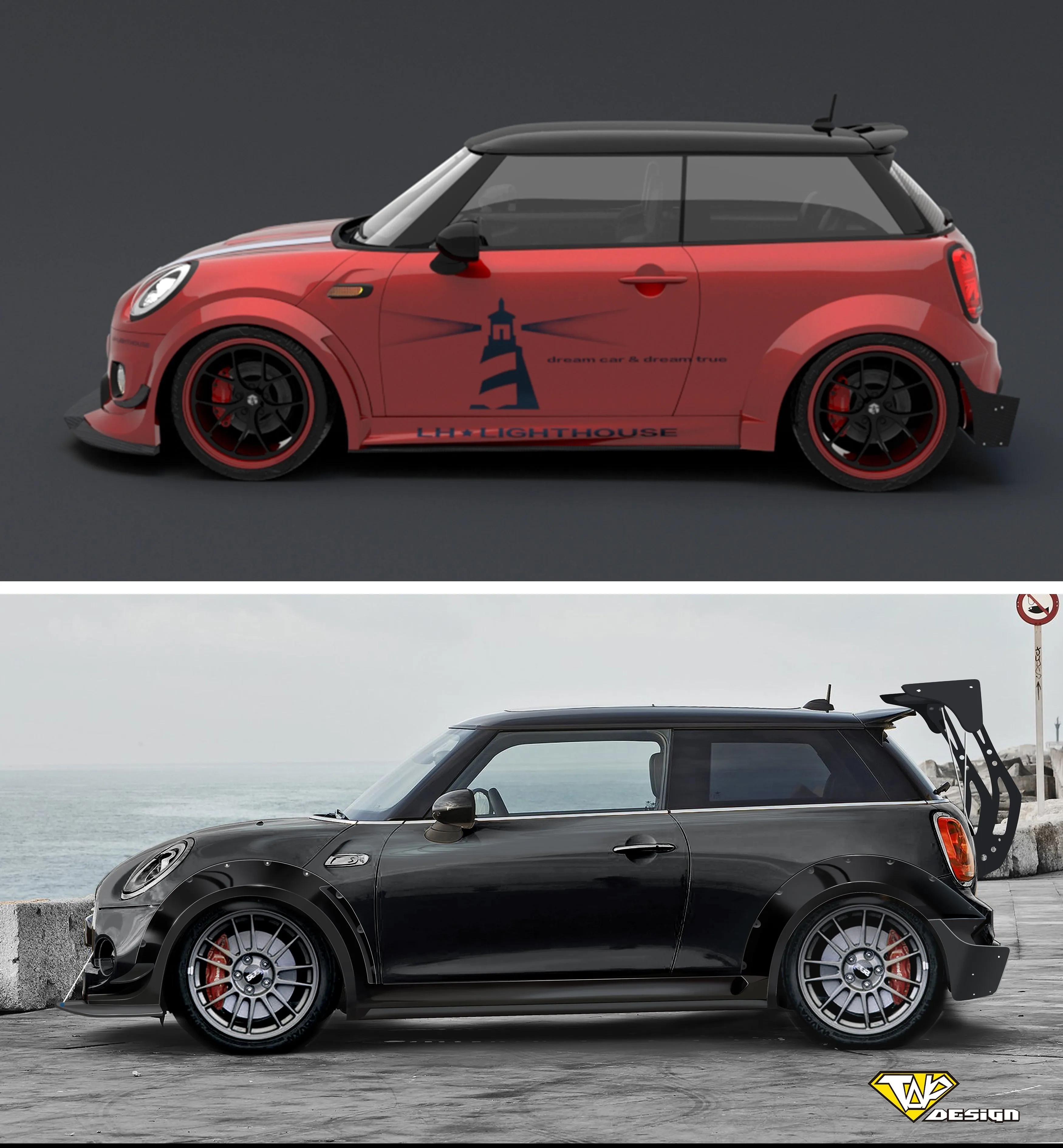SPECTER PLUS Upper Side Skirts & Extentions for MINI Cooper JCW Base S F56 Pre-LCl & LCl Carbon Fiber/FRP