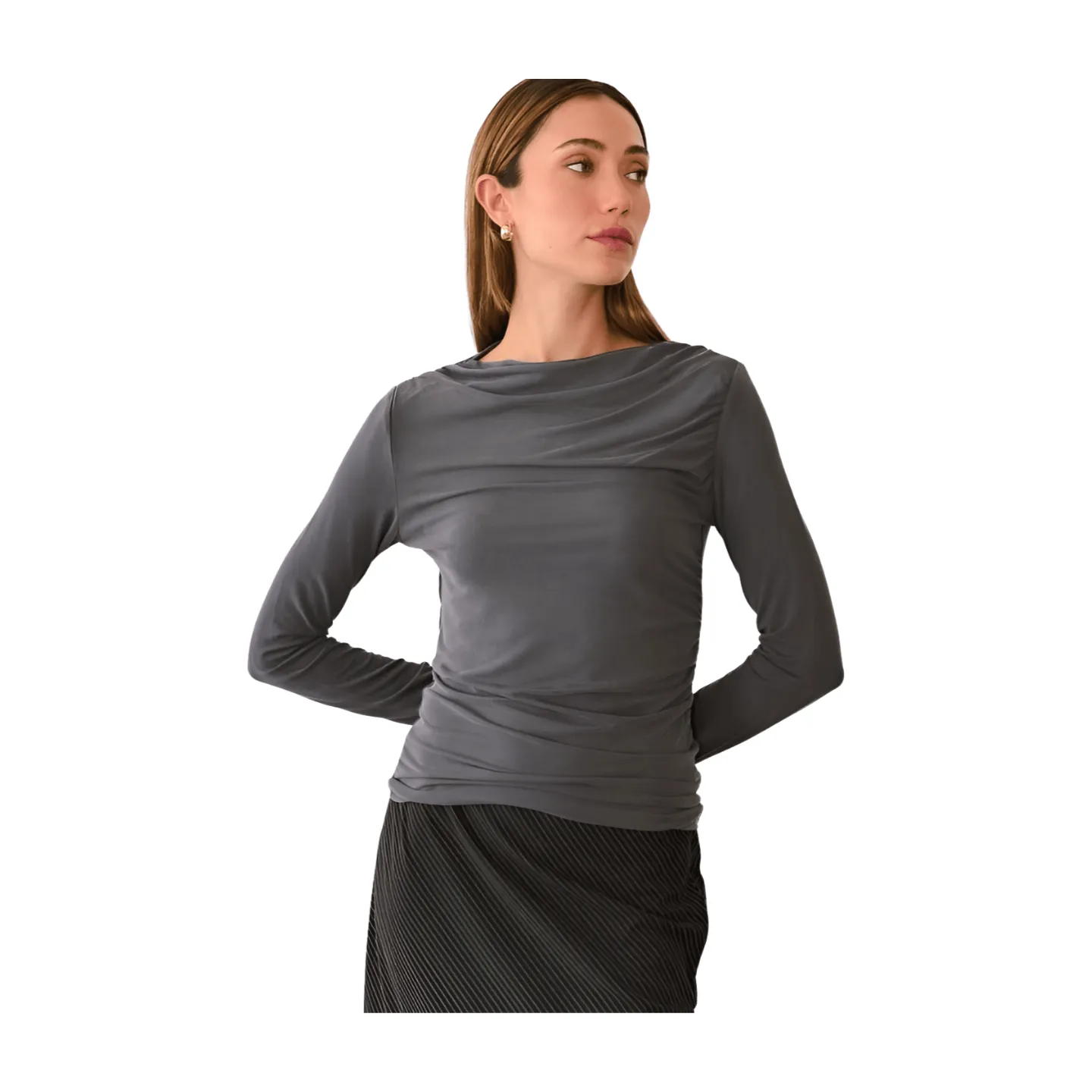 The Calix Top - Charcoal