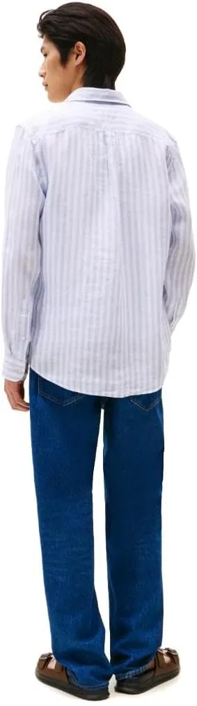 Tommy Hilfiger Men's Long Sleeve Casual Linen Button Down Shirts in Regular Fit