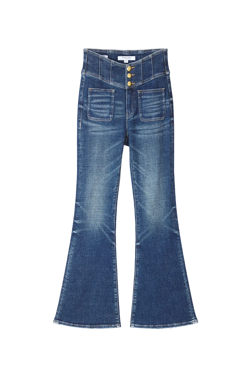 V-Shape High Waist Slim Flared Jeans