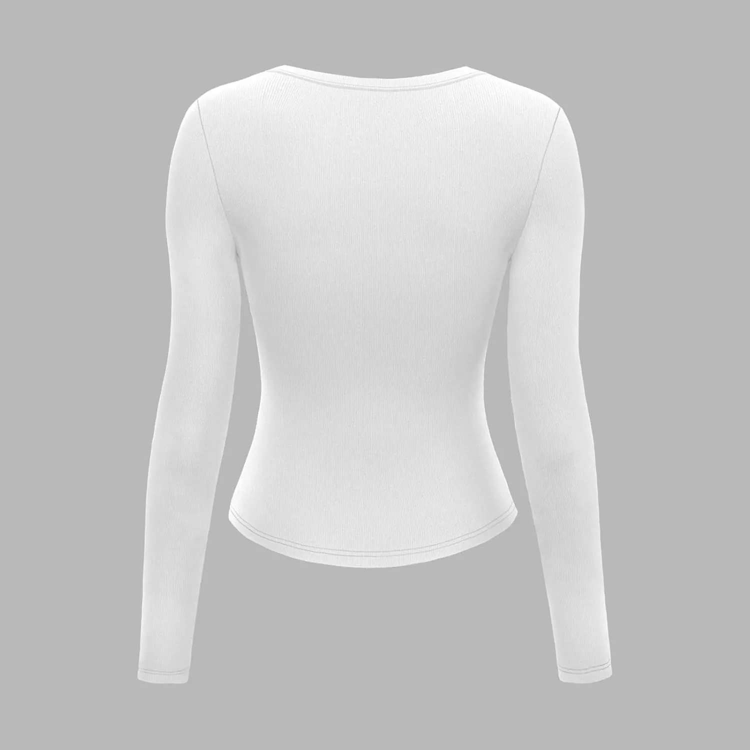 Women's Knit Ribbed Trendy Tops Quarter Button Long Sleeve Cropped Sweater Pullover Slim Sexy Workout Shirts