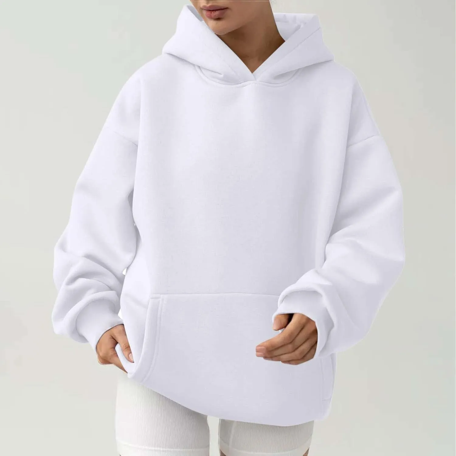 Womens Oversized Hoodies Casual Long Sleeve Fleece Sweatshirts Fall Pullover Sweaters Teen Girls Preppy Tops Clothes