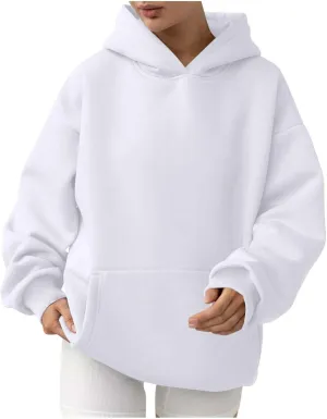 Womens Oversized Hoodies Casual Long Sleeve Fleece Sweatshirts Fall Pullover Sweaters Teen Girls Preppy Tops Clothes